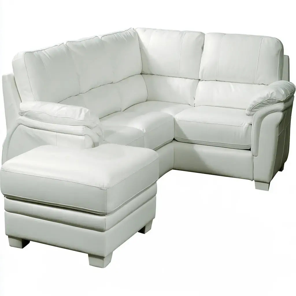 Sofá rinconero con reposapiés - beige
